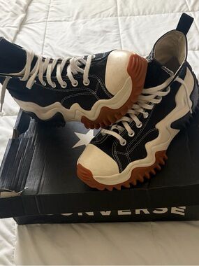 Converse Run Star Motion Platform Sneakers - Black, White & Gum Honey